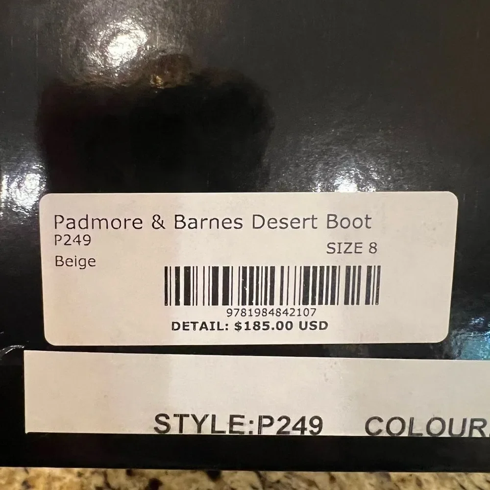 Padmore and Barnes X Alex mill desert boots size 8 NEW